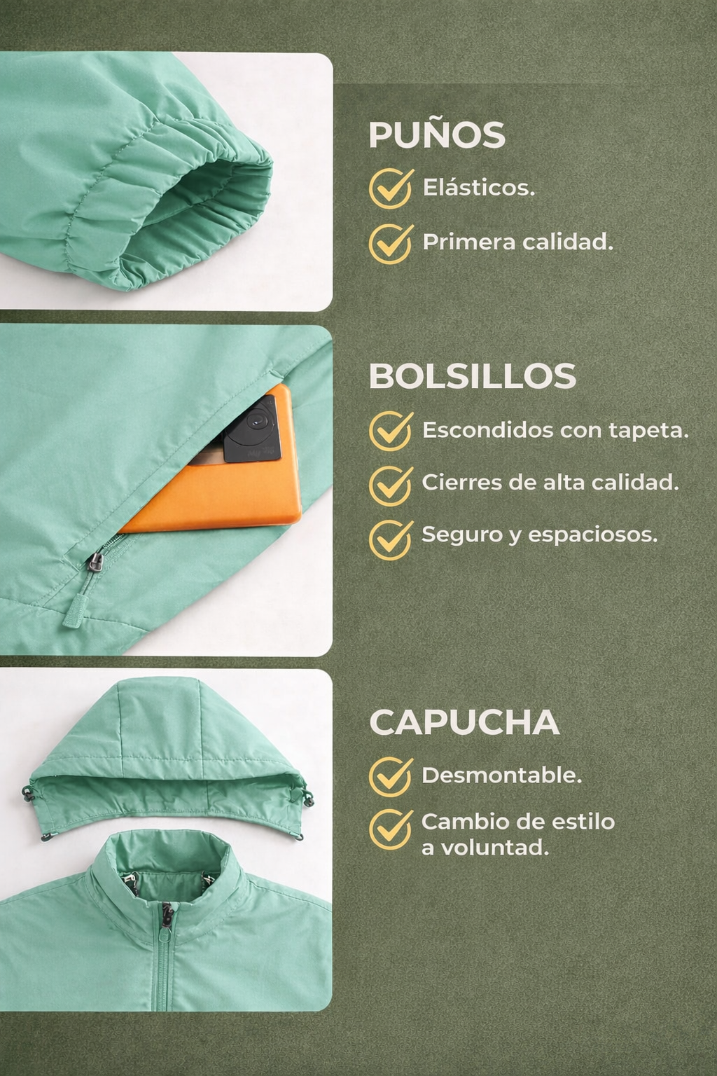 Campera rompeviento impermeable