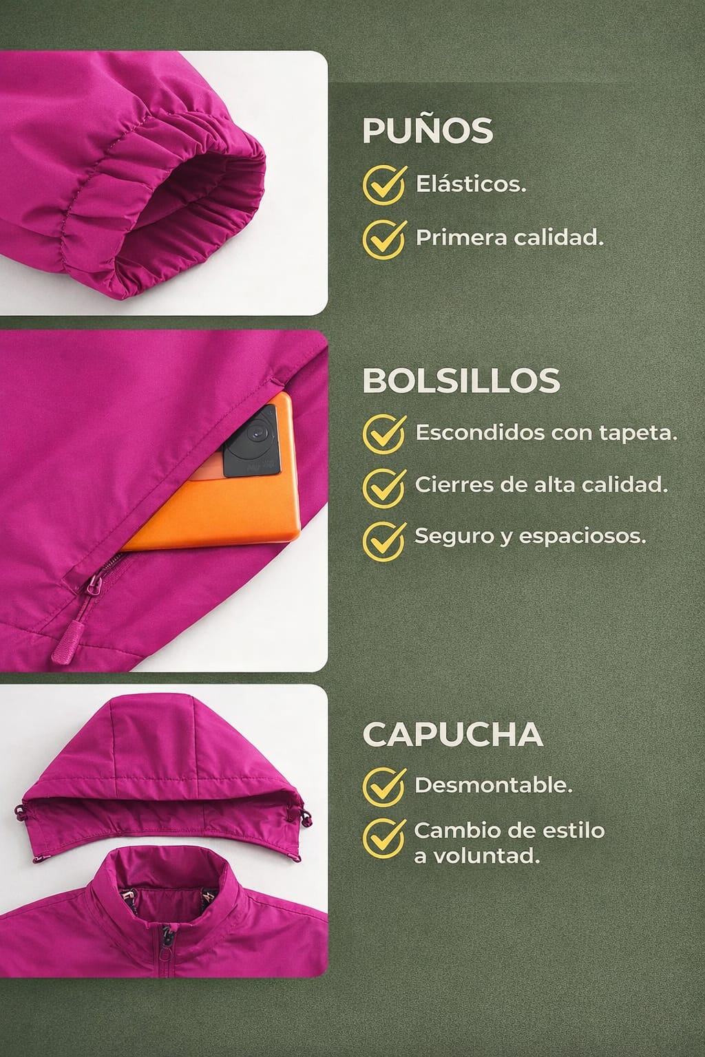 Campera rompeviento impermeable