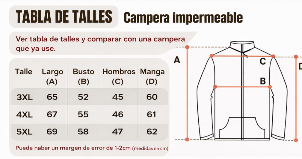 Campera rompeviento impermeable