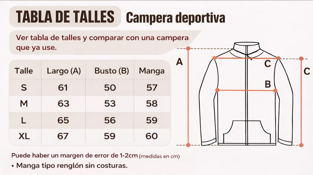 Campera deportiva lycra gofrada