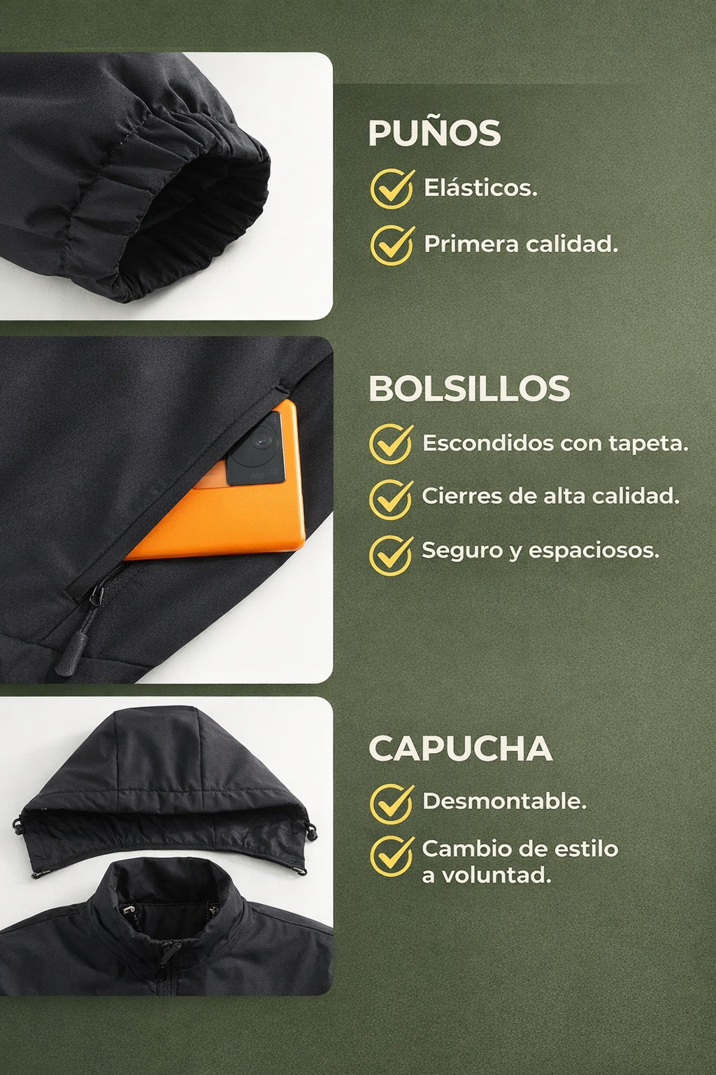 Campera rompeviento impermeable